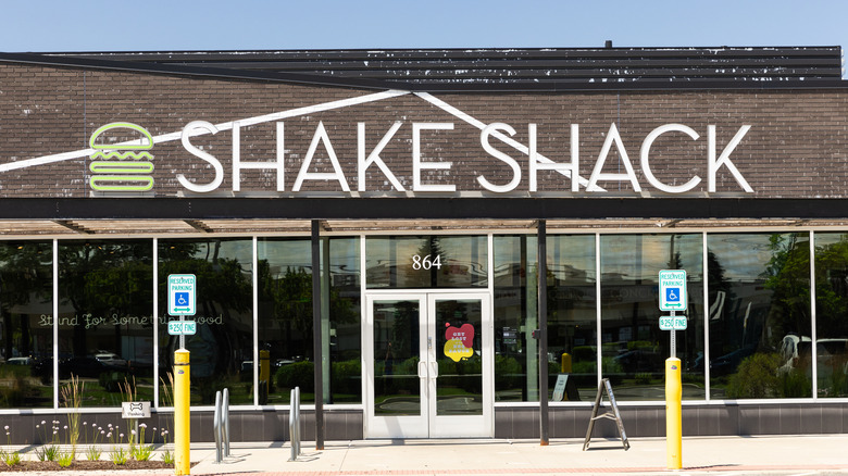 A Shake Shack storefront during the day