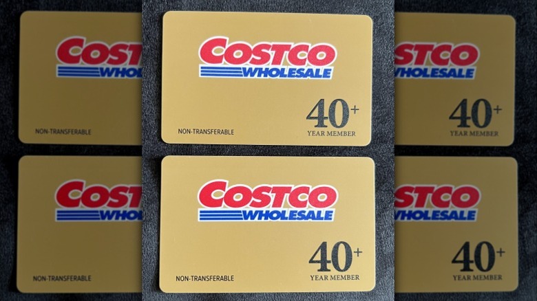Two Costco cards for Gold Star members with the "40+ Year Member" text on them