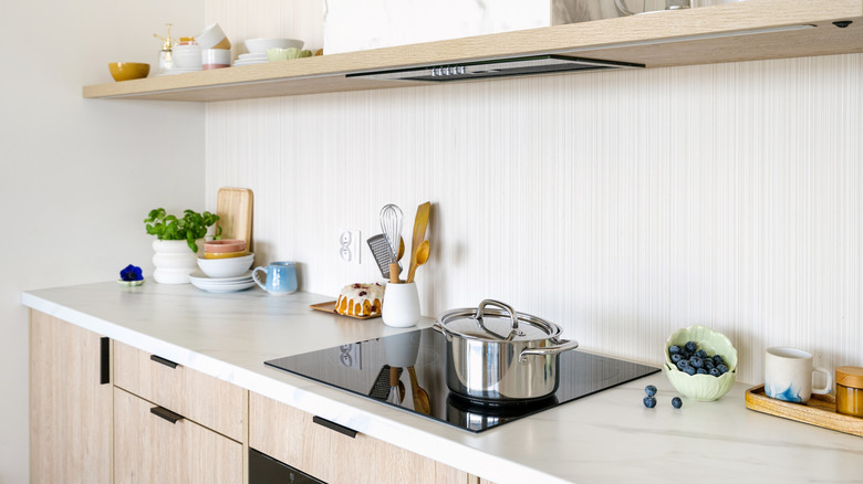 modern induction stovetop in kitchen