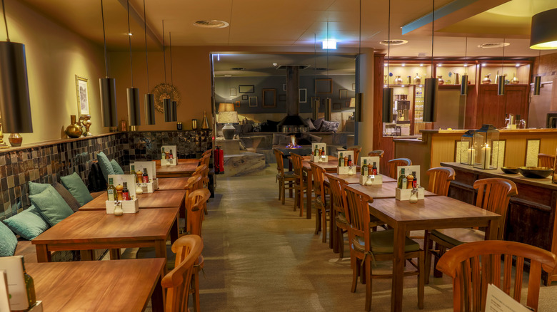 Inside view of a casual dining restaurant