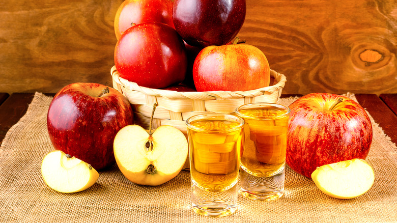 apple brandy with whole apples