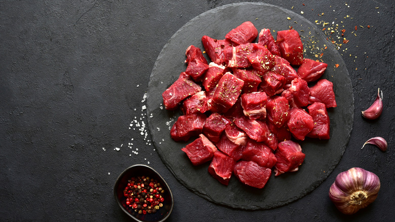 chopped beef presented on plate