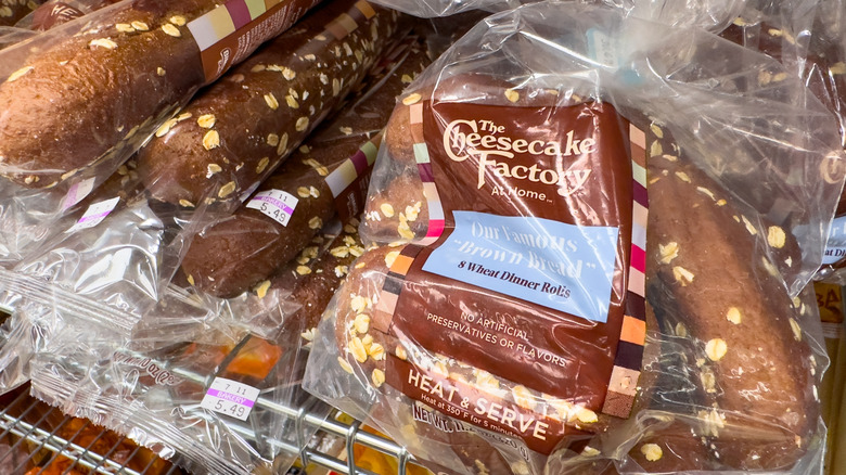 Loaves of prepackaged Cheesecake Factory brown bread