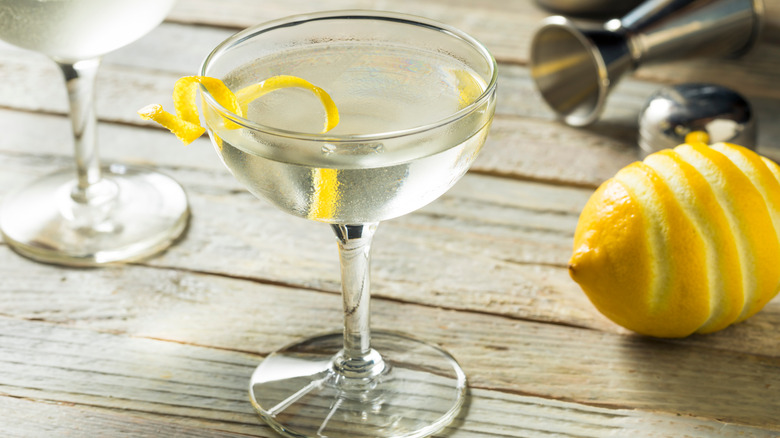 Vesper martini with a lemon twist