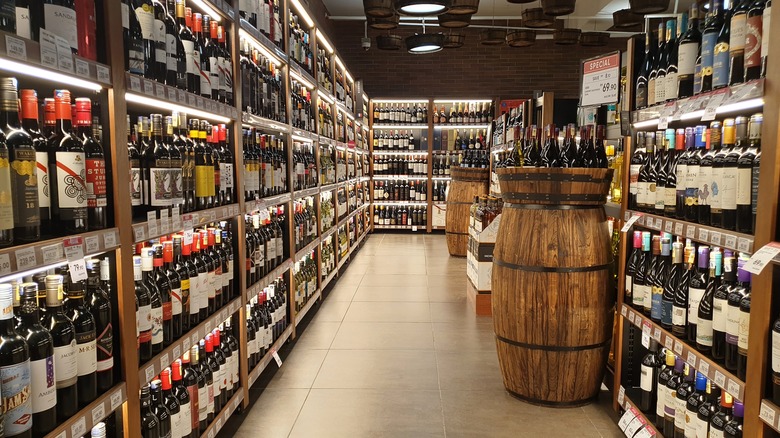Wine aisle liquor store