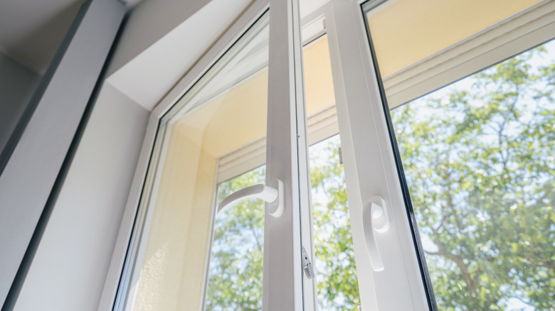 close up of an open window