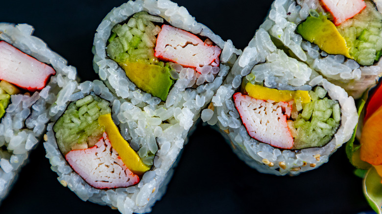 California roll made with imitation crab