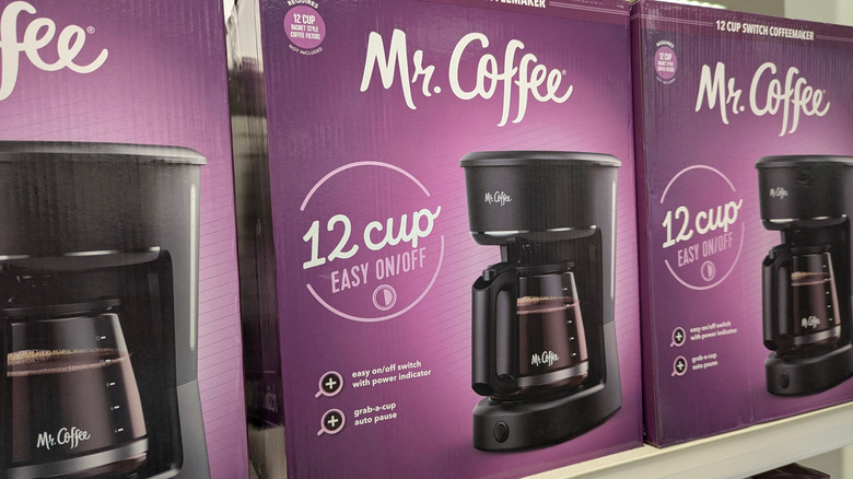 Mr. Coffee 12-cup models on store shelf