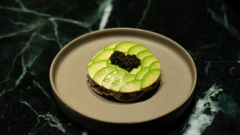 Dish with caviar from Californios