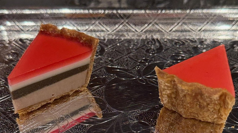Duck liver pie on a platter