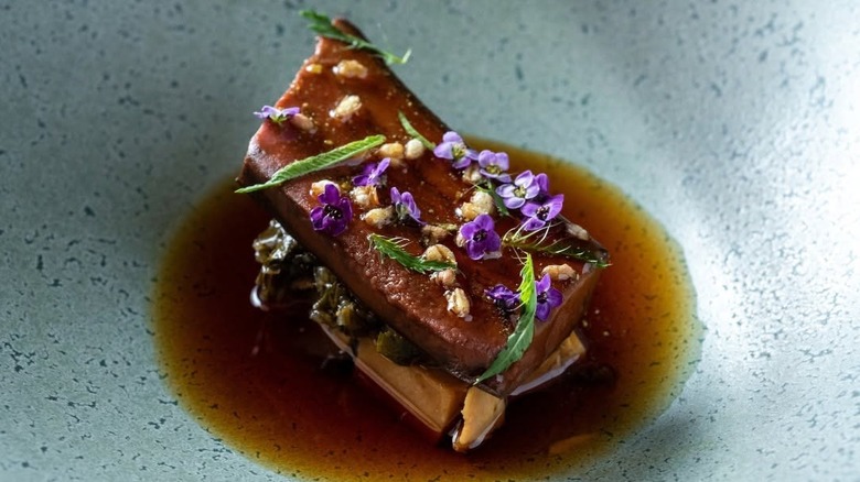 dish decorated with flowers at Smyth