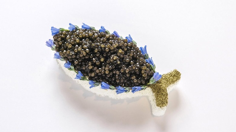 Portion of caviar at Somni