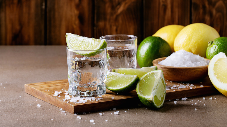 blanco tequila with lime