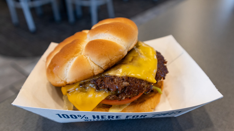 ButterBurger with cheese in a tray