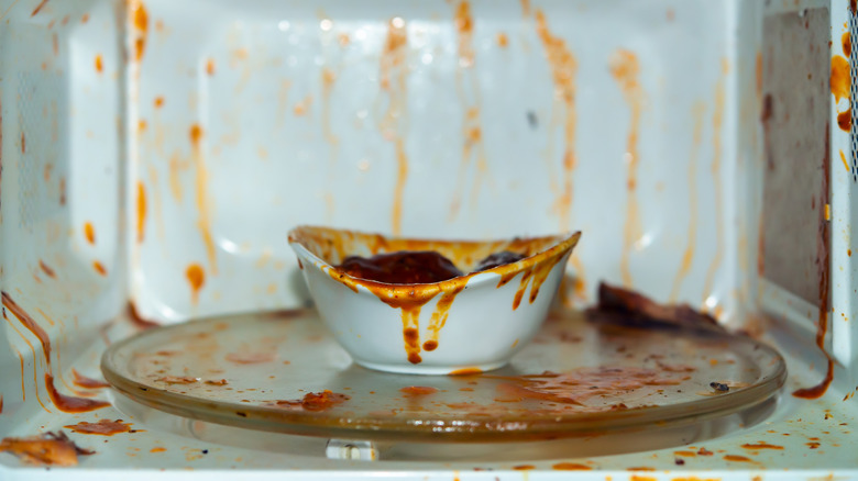 Bowl of food exploded in microwave