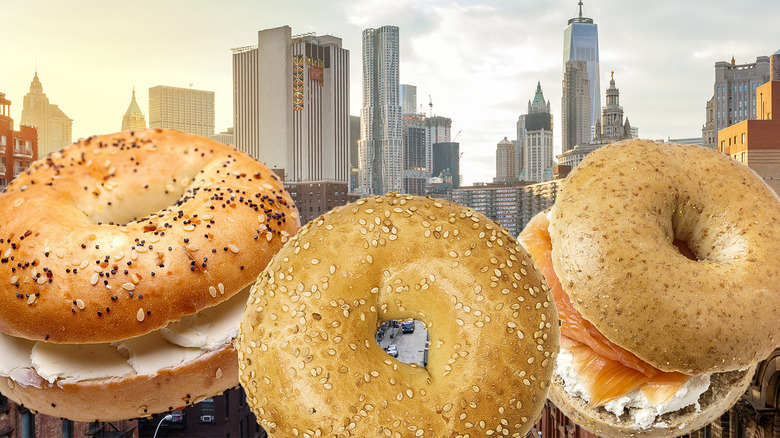 bagels with NYC skyline