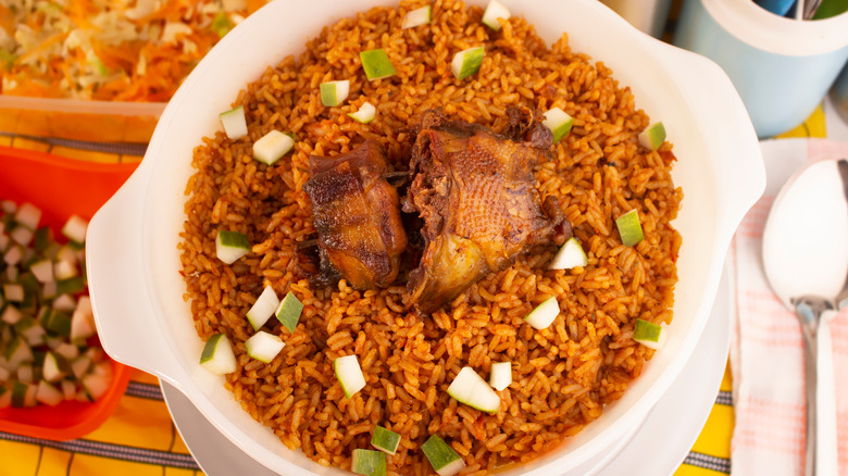 jollof rice in dish