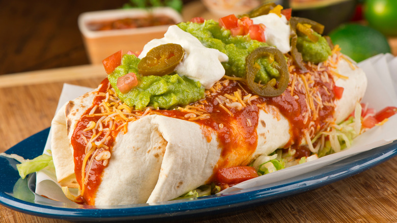Tex-Mex style burrito