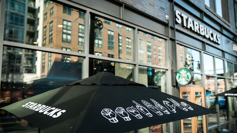 Starbucks store with ASLumbrella
