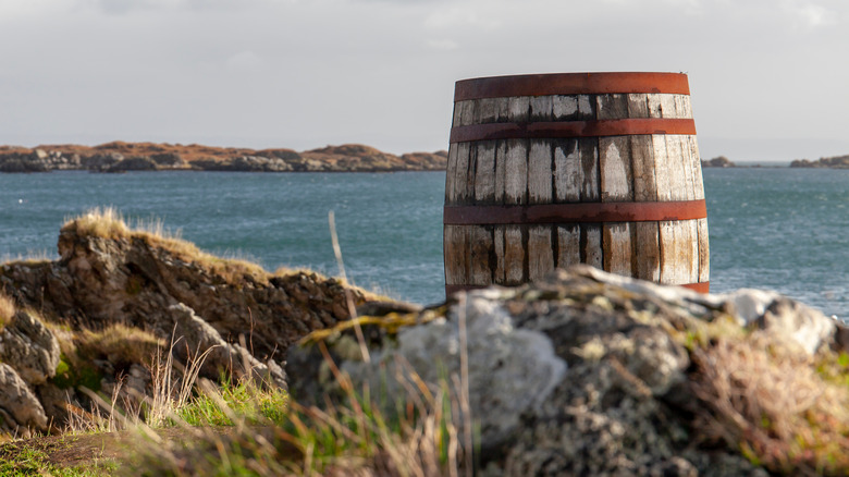 Scotch whisky barrel on Islay