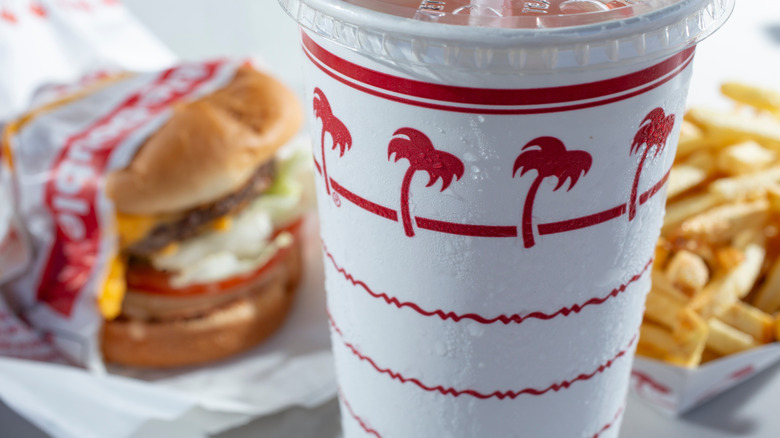 In-N-Out burger fries and drink
