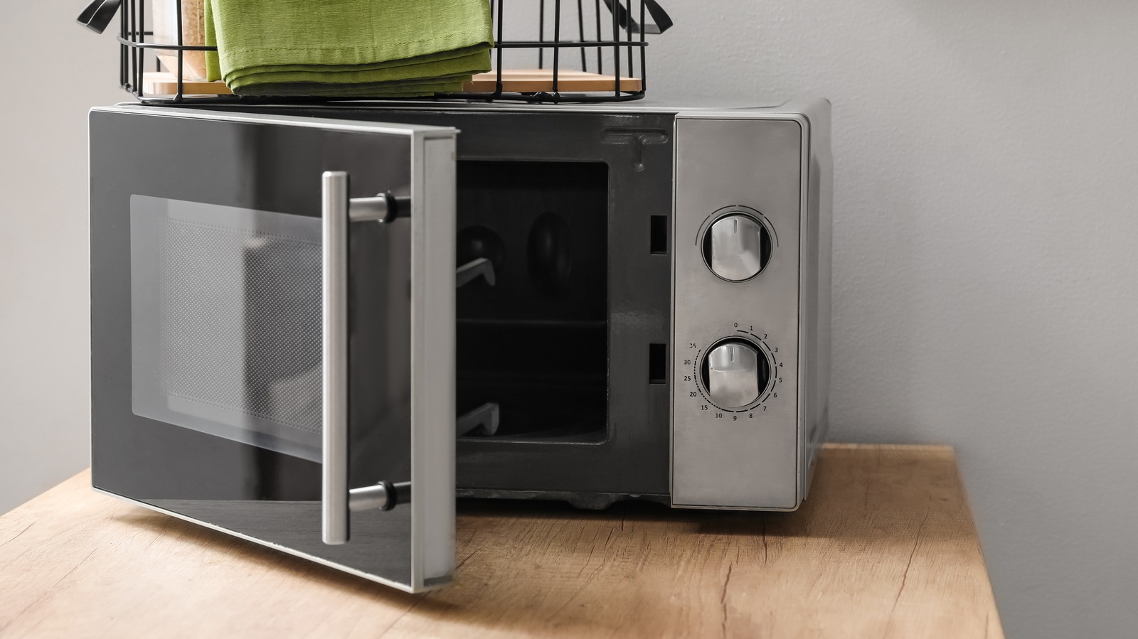 This wall-mounted microwave is the perfect addition to any tiny
