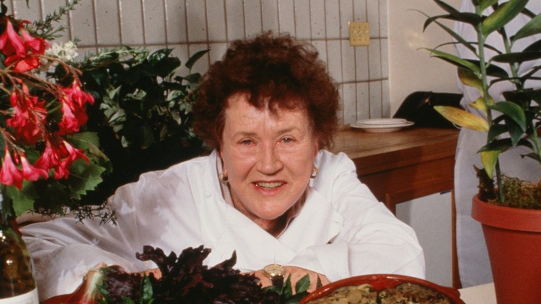 Julia Child at a table