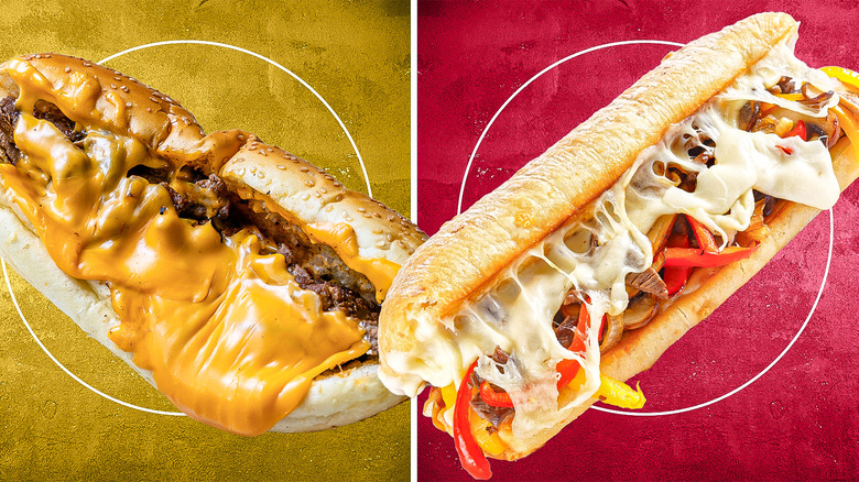 Philly cheesesteak and steak and cheese sandwich