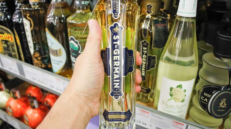 A bottle of St-Germain liqueur