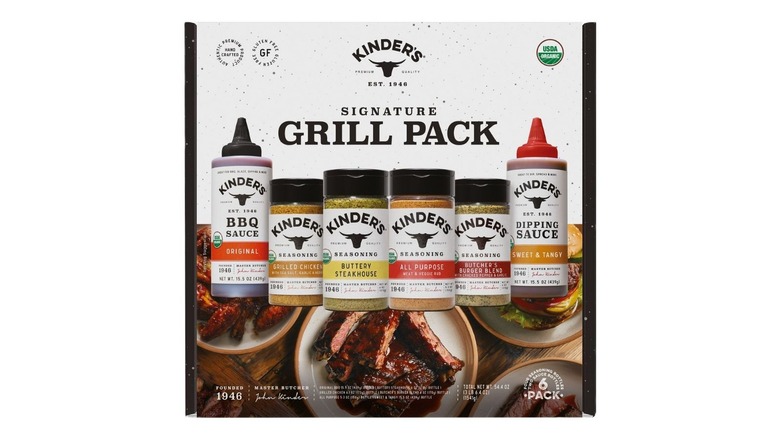 Package of Kinder's Signature Grill Pack on white background.