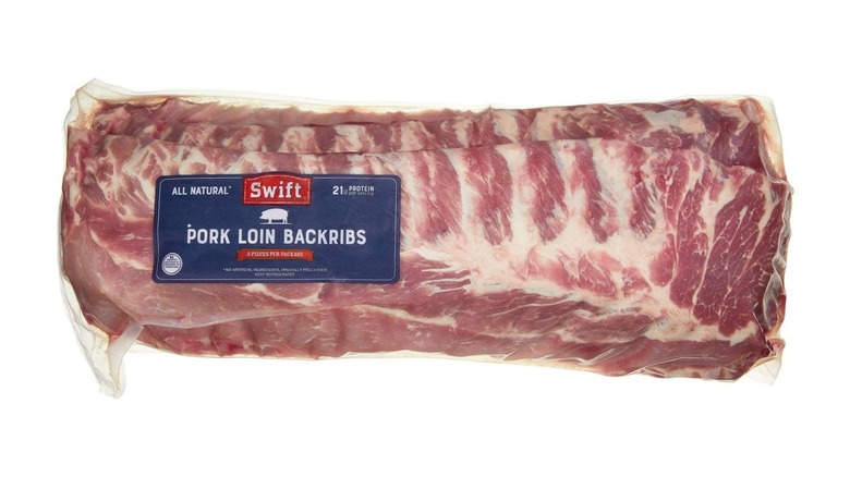 A pork loin backrib from Costco