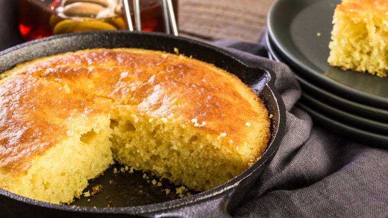 Skillet cornbread in cast iron