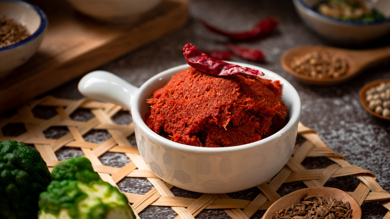 red curry paste in bowl