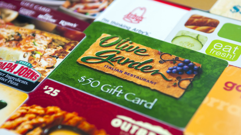 Restaurant gift cards