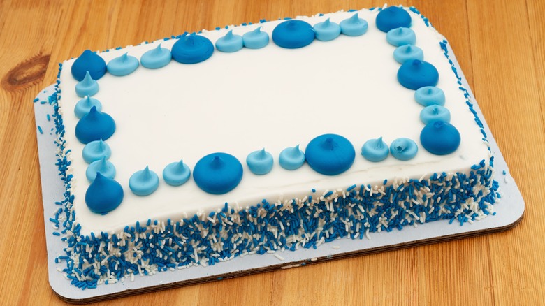 sheet cake with decorations