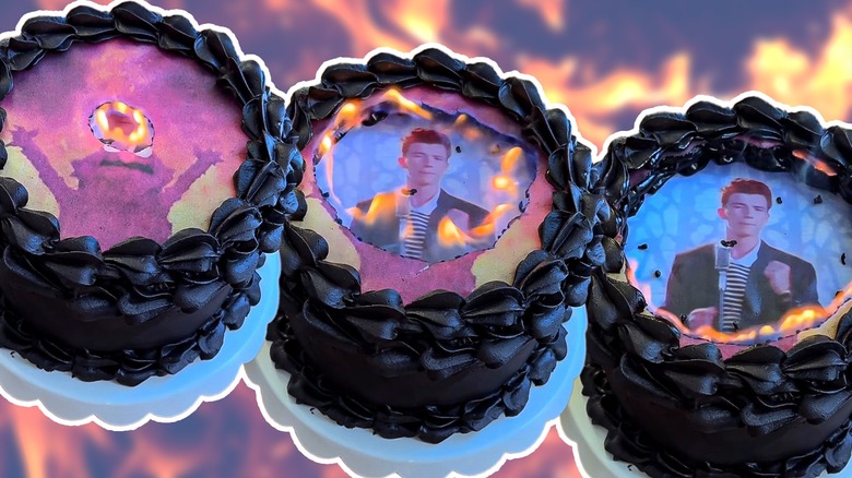 Three burn-away cakes