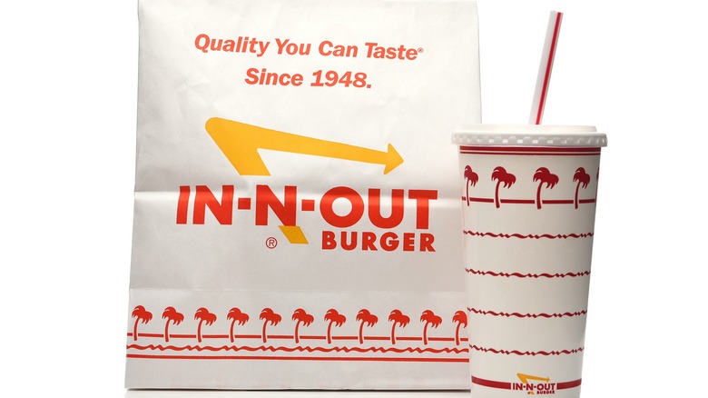 In-n-out take out bag and drink