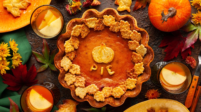 Pumpkin pie and fall items