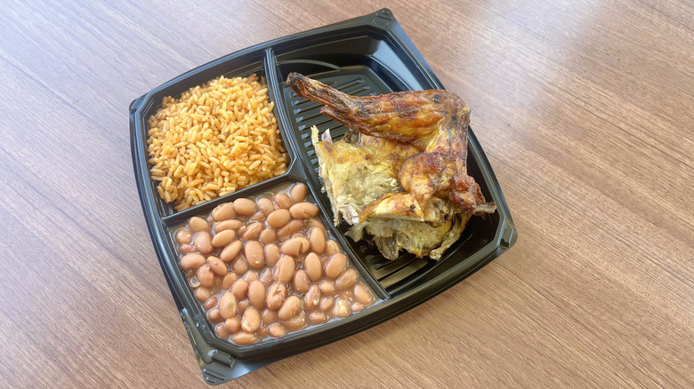 Chicken meal container on a table