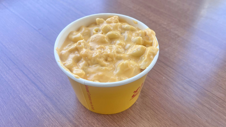 Mac and cheese bowl on a table