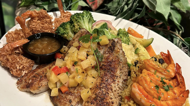 Taste of the Islands plate at Rainforest Cafe