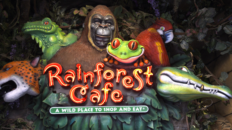 Rainforest Cafe restaurant signage