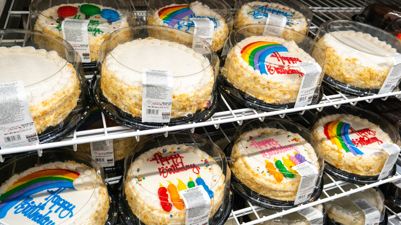 Walmart cakes on display in store