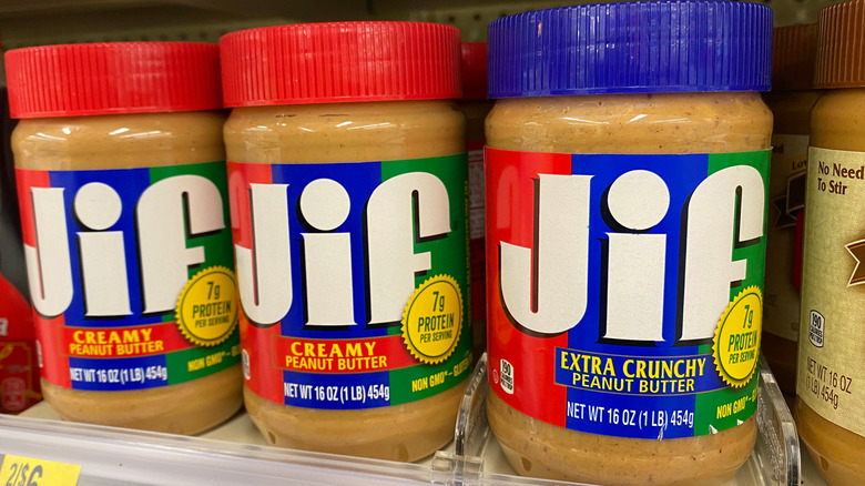 Jars of Jif peanut butter