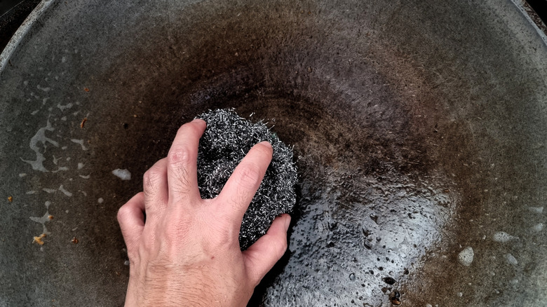 cleaning rust off cast-iron pan