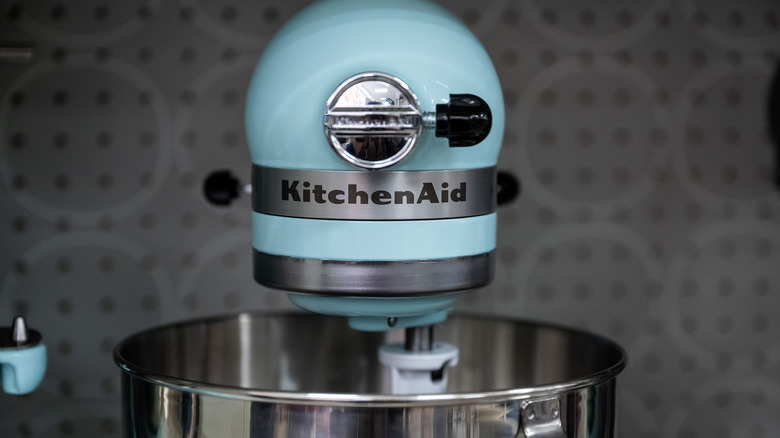 Close-up of a KitchenAid mixer 