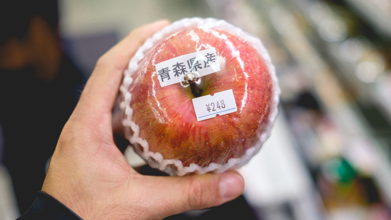 Packaged Japanese apple