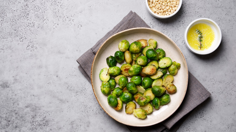 Roasted Brussels sprouts on a plate
