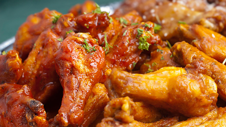 Selective-focus image of Spicy Buffalo Chicken Wings