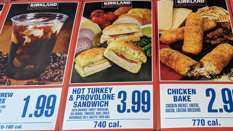 menu displays turkey provolone sandwich